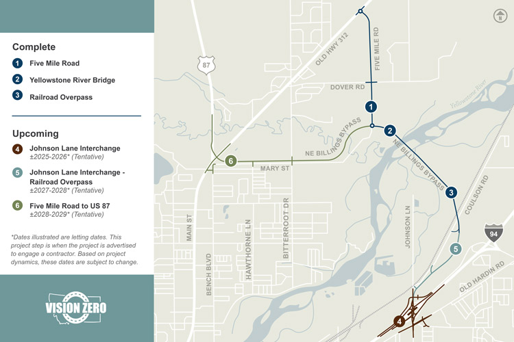 Map of Billings Bypass project
