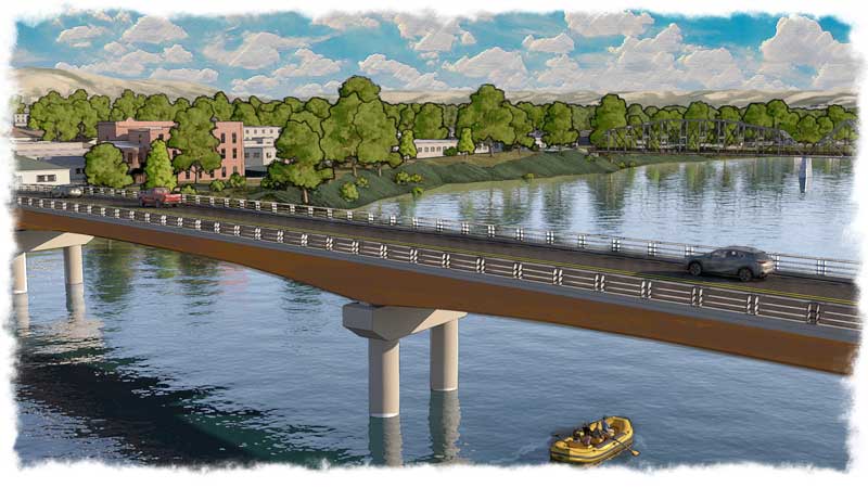 Fort Benton Bridge project down stream view