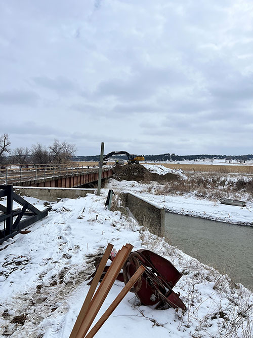 Goffena Bridge Temporary work bridge and demolition of old bridge. (March 2024)