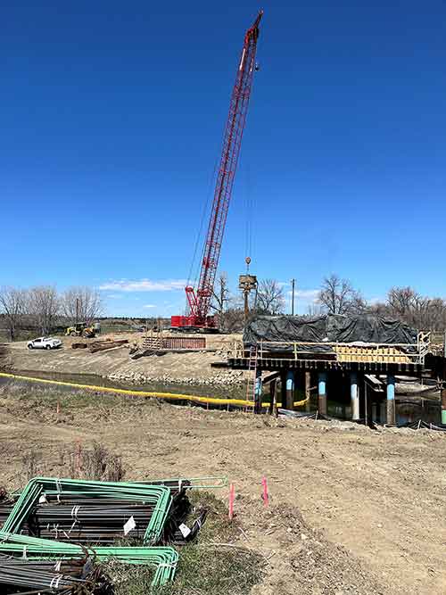 Goffena Bridge Construction of new abutment. (April 2024)