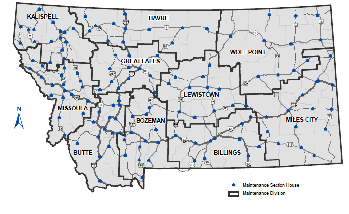 map of MDT Maintenance divisions