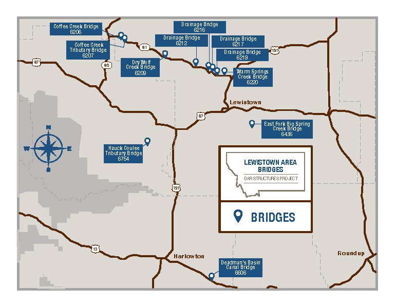 Lewistown Bridges project map