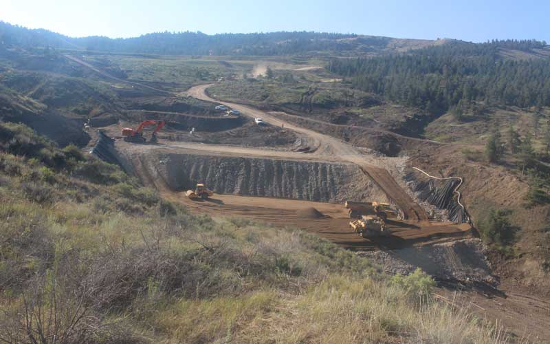 Shear key construction is underway