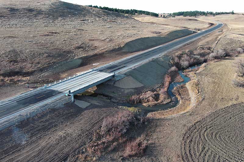 The completed Elk Creek bridge.