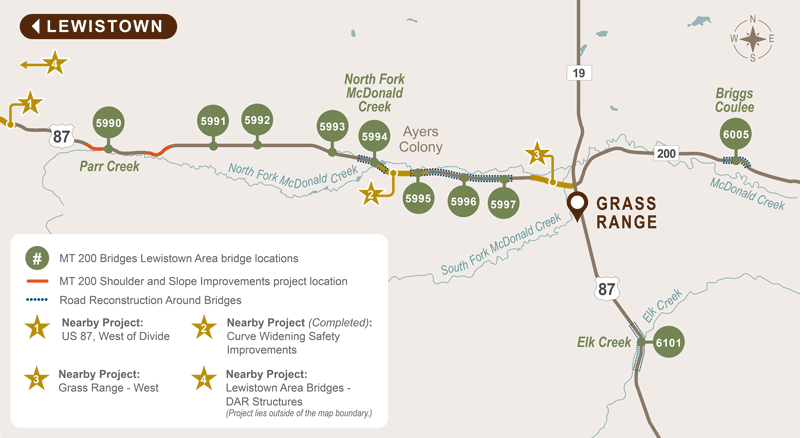 MT 200 Bridge Project Map