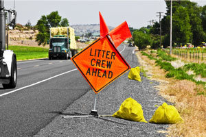 litter on highway