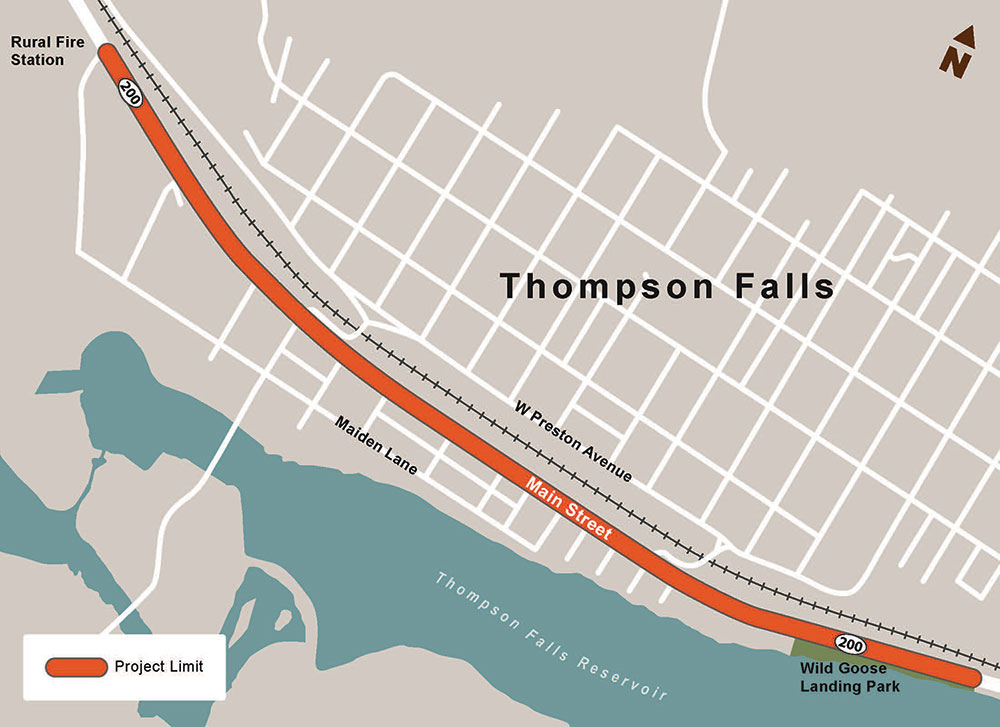 Thompson Falls - Urban project map