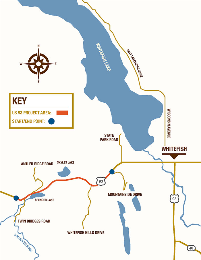 US 93 West of Whitefishproject map