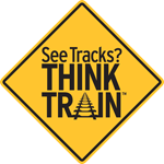 See Tracks? Think Train! logo